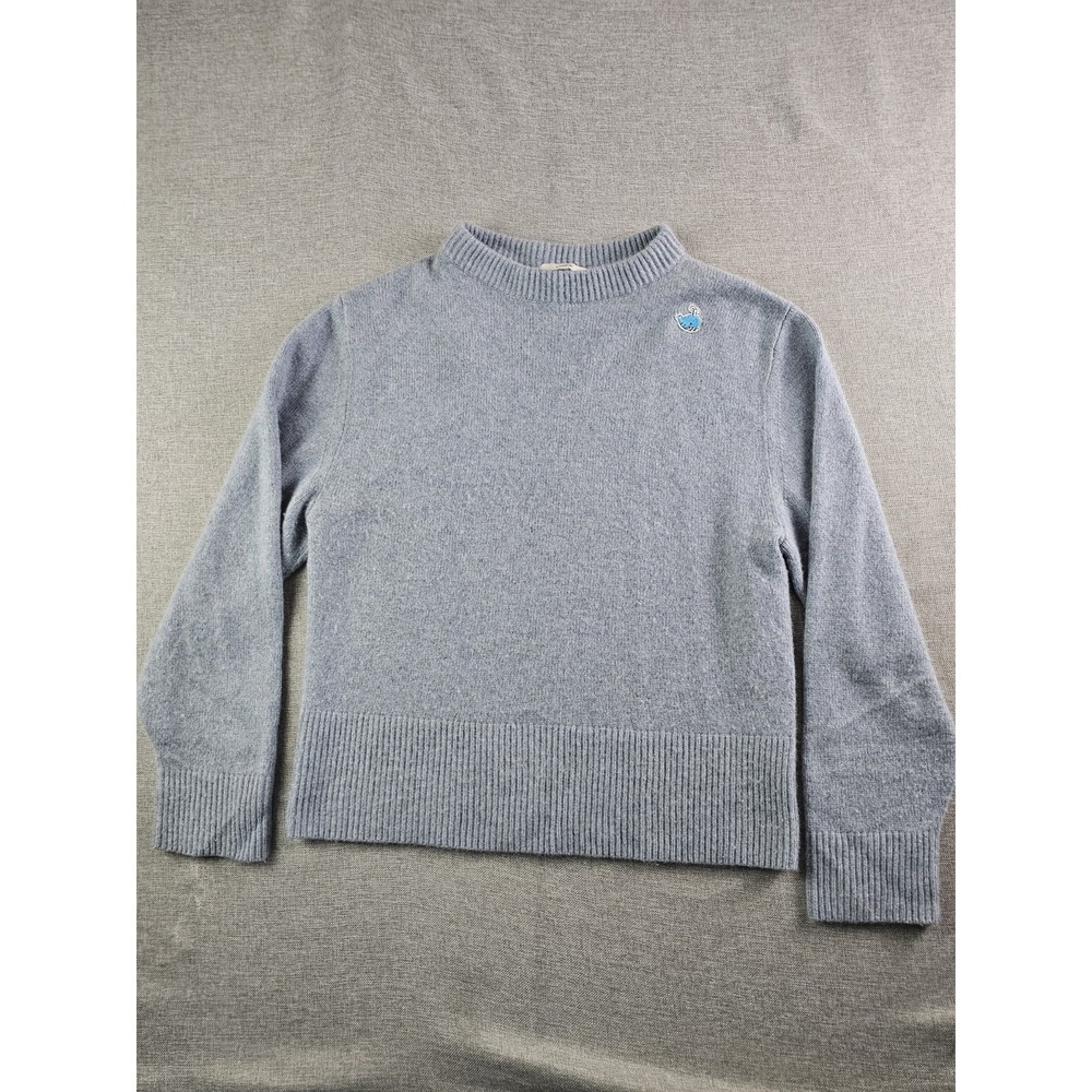 Vince Sweater Womens Medium Blue Cashmere Crewneck Pullover Whale Logo